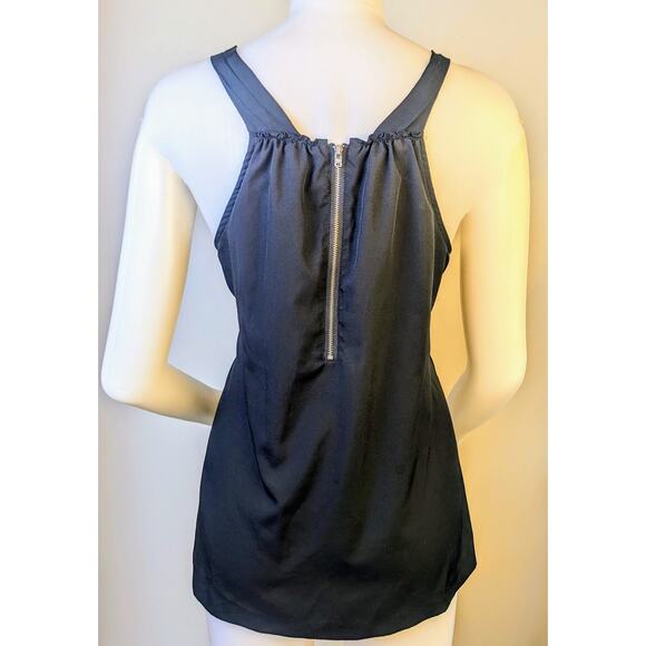 Calvin Klein Sleeveless Blouse Large Draped Neck Black Gray Flowy Career Dressy - Picture 5 of 9
